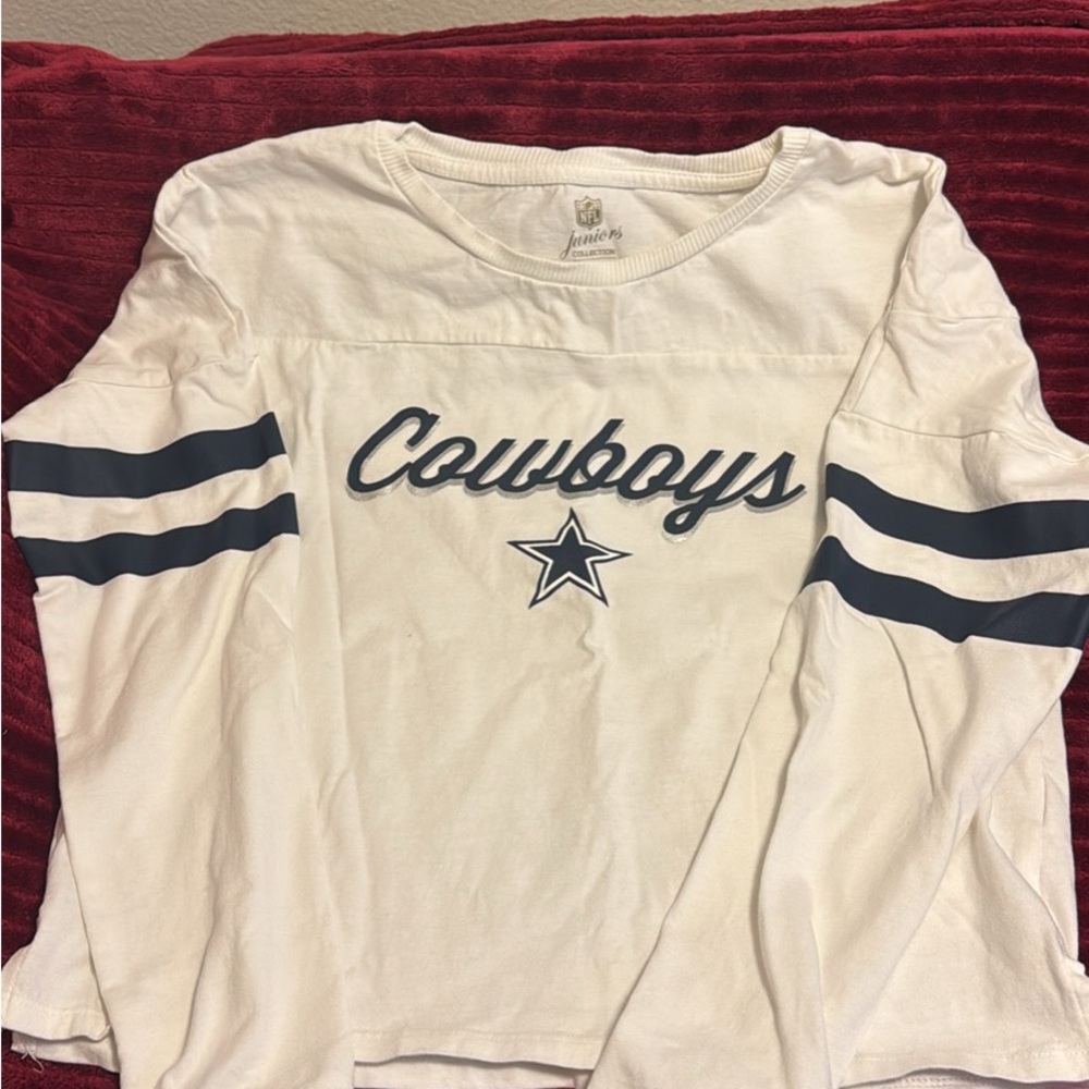 Dallas Cowboys White Tee with Blue Stripes and 00 Number